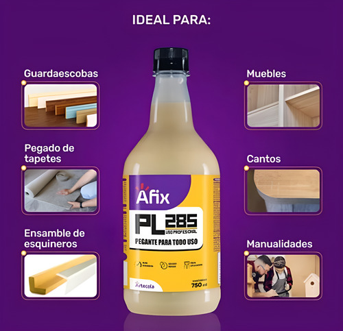 Pegante Industrial Profesional Pl285 - 750 Ml Afix 3