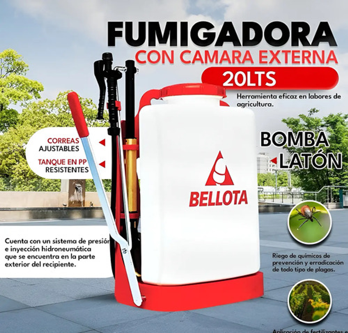 Fumigadora 20 Lt Camara Externa Chasis Plástico 3