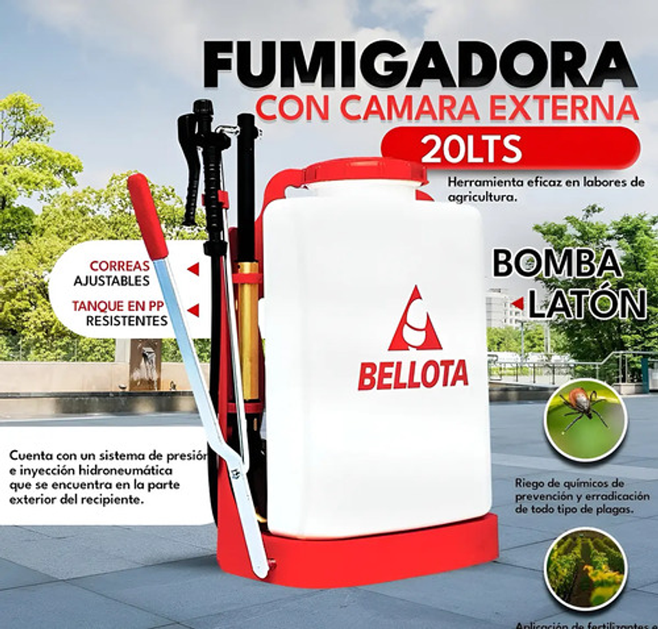 Fumigadora 20 Lt Camara Externa Chasis Plástico 3