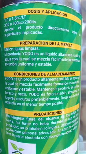 Green Yodo - Desinfectante y Bactericida Mineral | 1 Litro | Agrosamario 4