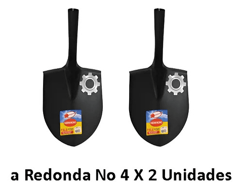 Pala Punta Redonda No. 4 Herragro X 2 Unidades