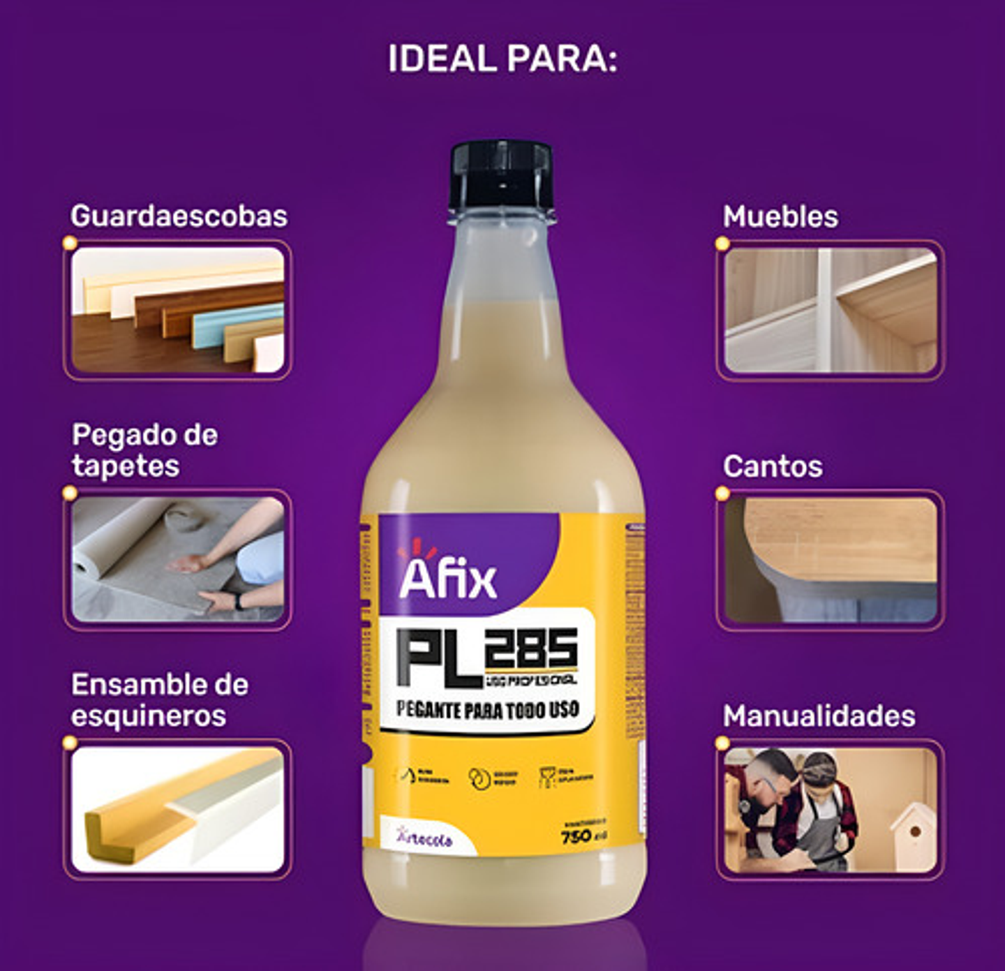 Pegante Industrial  Profesional Pl 285 Ml Afix X 60 Ml 3