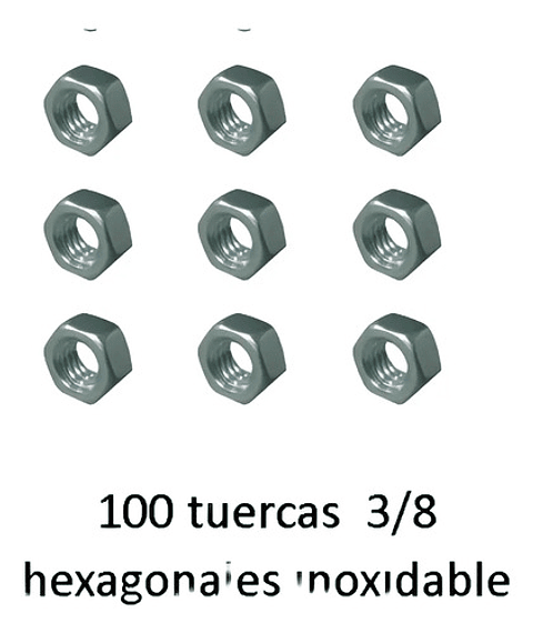 Tuerca Zincada 3/8 X100 Unidade