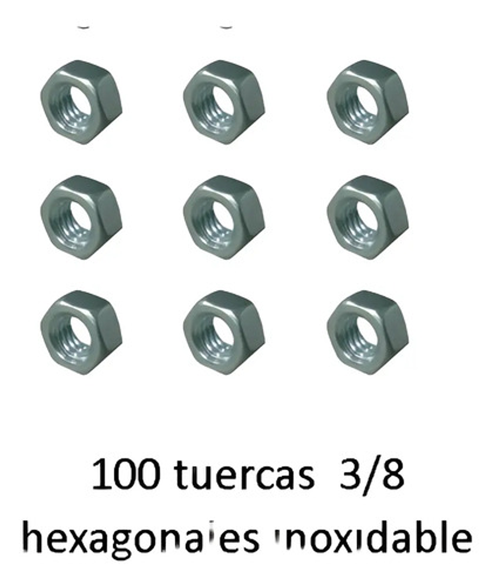 Tuerca Zincada 3/8 X100 Unidade 1