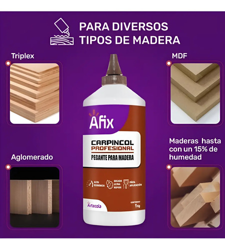Pegante Madera Profesional Afix Carpincol  Mr-60   X Kilo 1