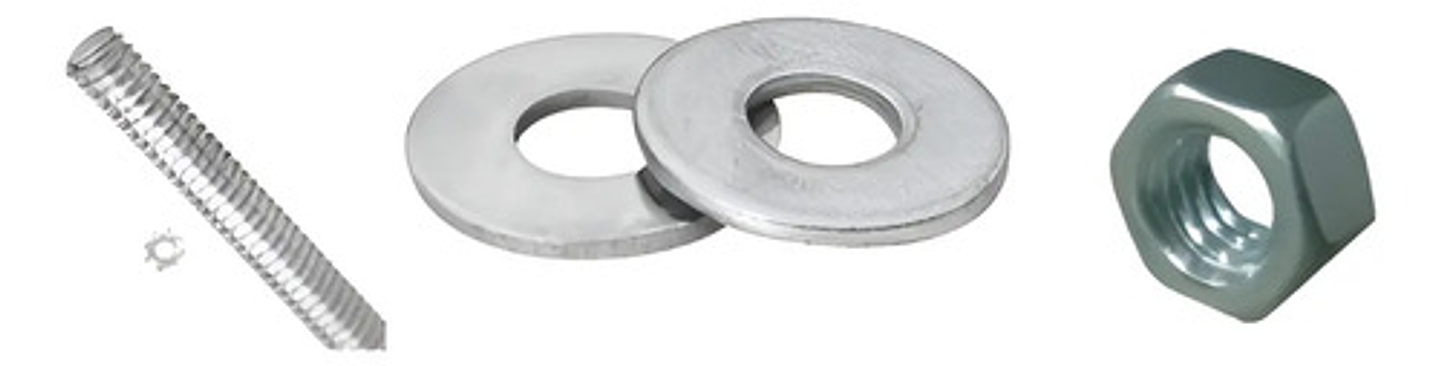 Varilla Roscada 3/8 X 1 Metro +40 Tuercas +20 Arandelas Zinc 1