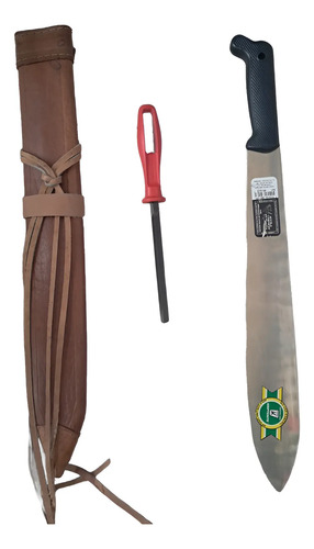 Combo Jornalero Machete Aguila Corneta + Funda de Cuero + Lima Bellota Agrosamario  2