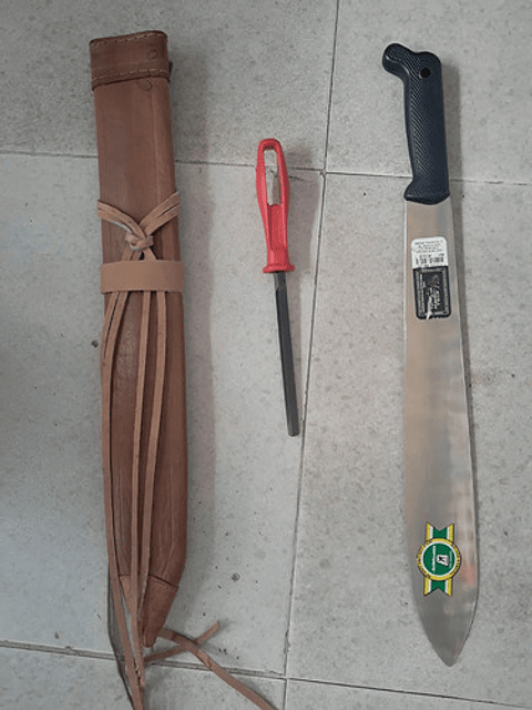 Cubierta En Cuero Para Machete + Machete + Lima 6 