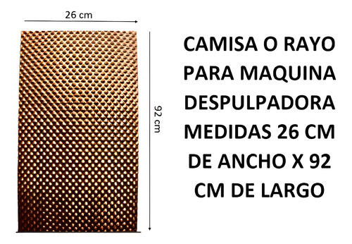 Camisa O Rayo Para Despulpadora De Cafe 2-1/2pul 92cm X 26cm 2