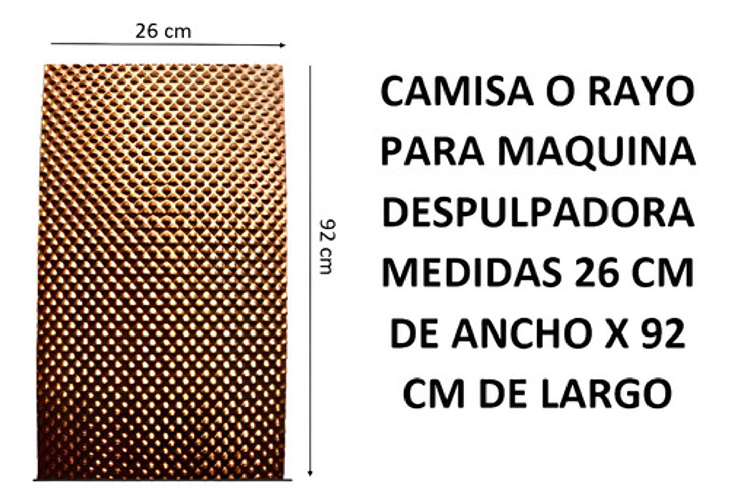 Camisa O Rayo Para Despulpadora De Cafe 2-1/2pul 92cm X 26cm 2