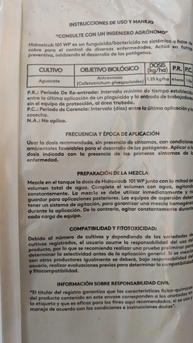 Hidroxicub 101 - Hidróxido de Cobre x 1 Kilo | Fungicida y Bactericida | Agrosamario 4