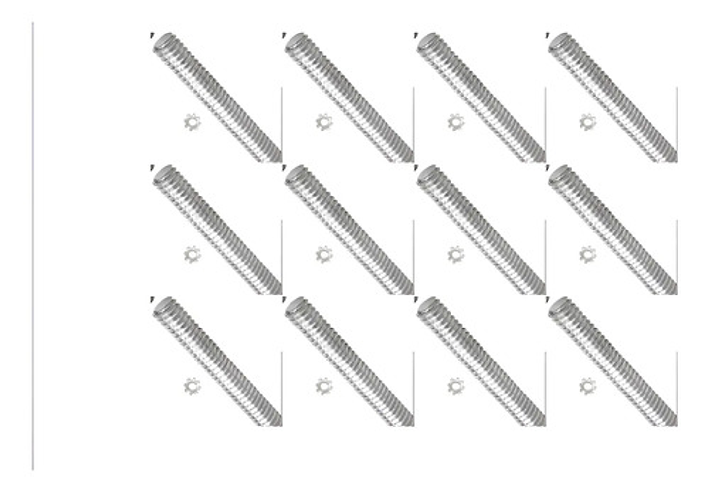 Varilla Roscada 3/8 X 1 Mt De Largo X 12  Unidades 1
