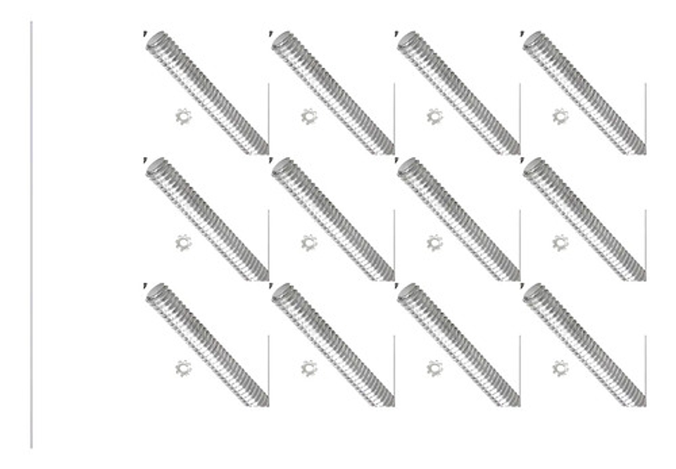 Varilla Roscada 3/8 X 1 Mt De Largo X 12  Unidades 1