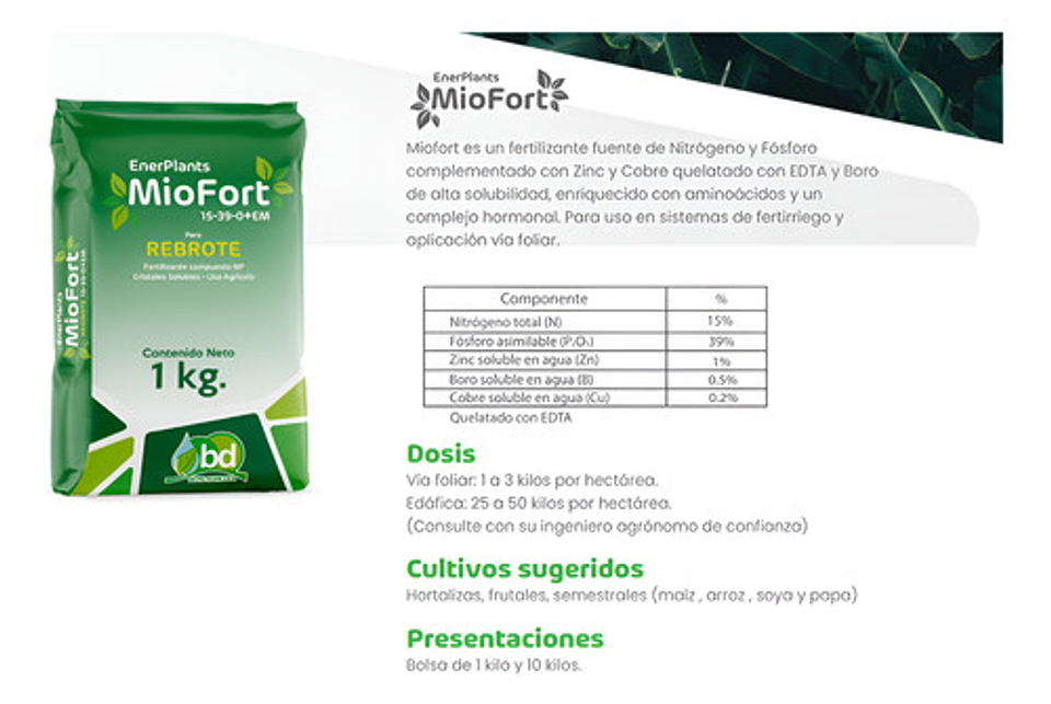 Enraizador Miofort Rebrote X 10kg Arranque Para Plantas 2
