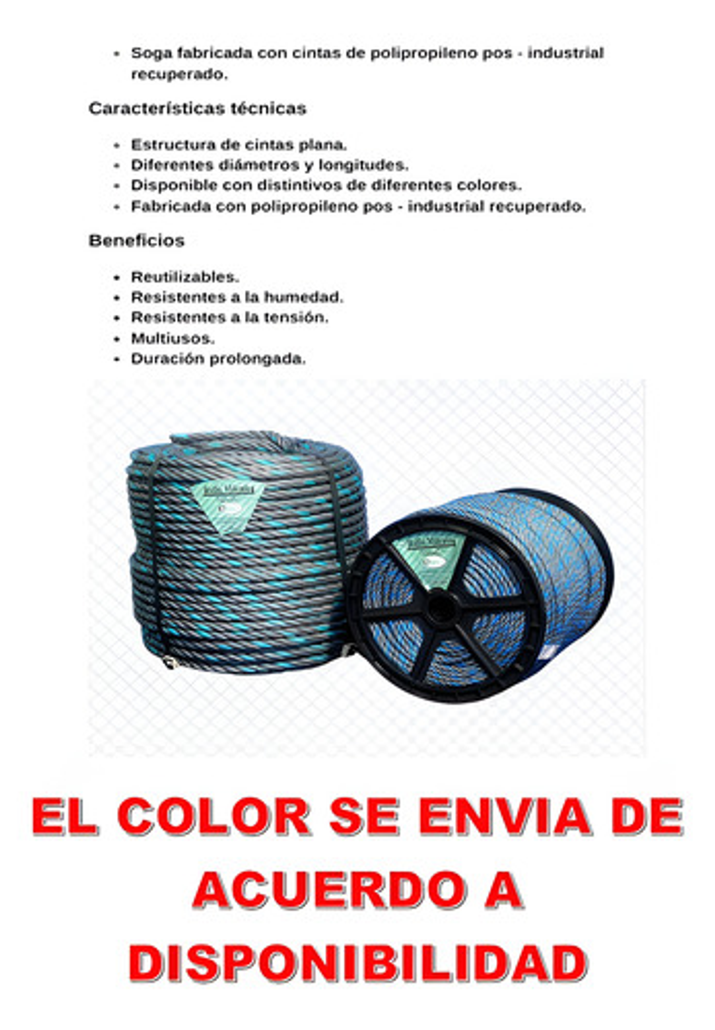 Soga 13mm 1/2 X 70  Metros Ciplas Polipropileno 3