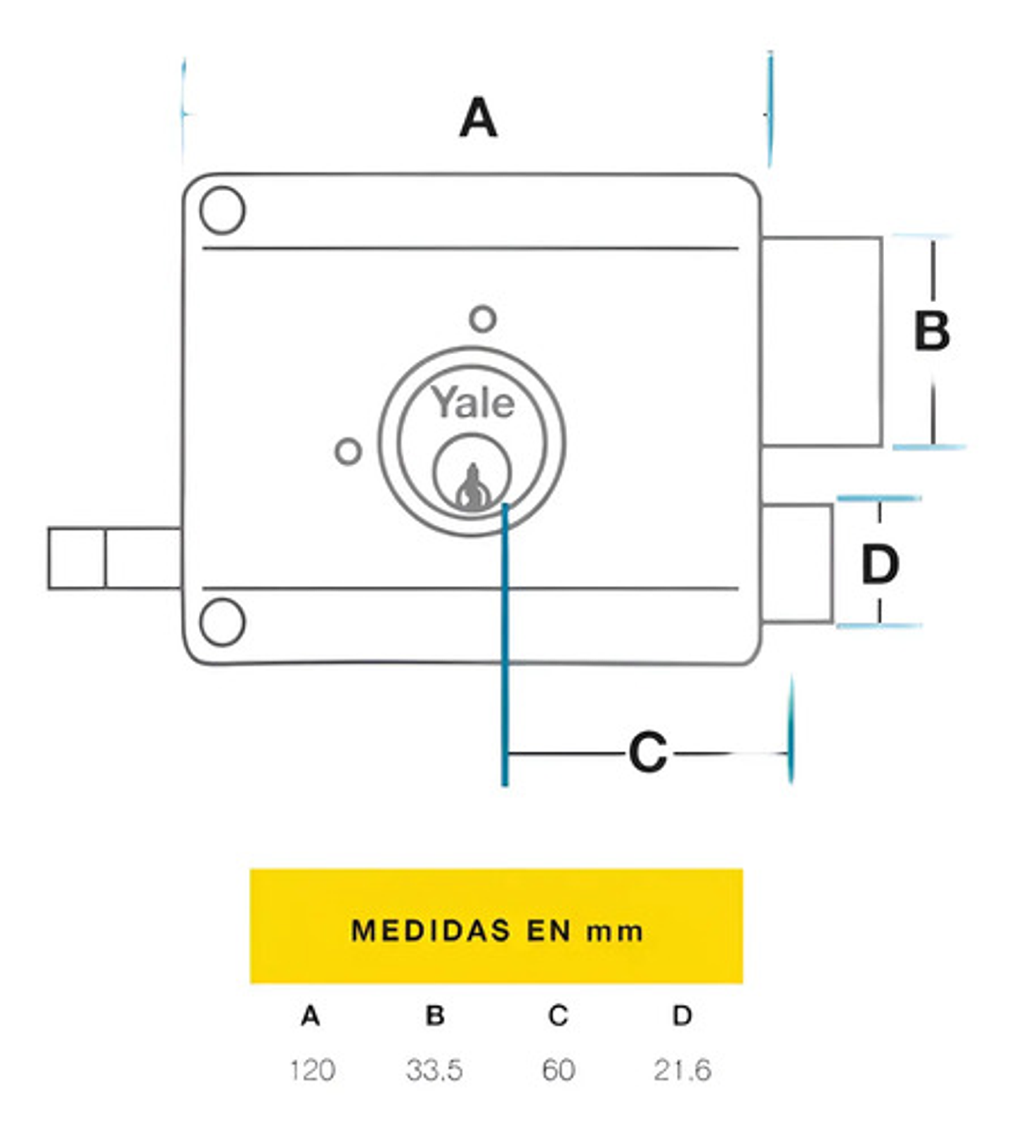 Cerradura 3610-60mm Izquierda Llave Multipunto 4