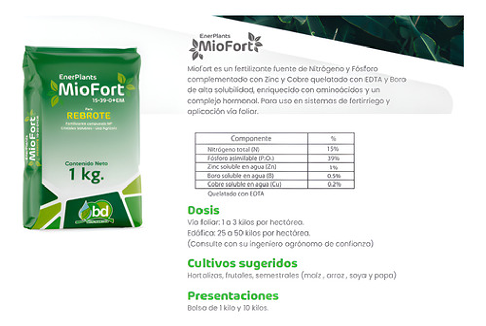Enraizador Miofort Rebrote X 1kg Enraizador Miofort Rebrote 2