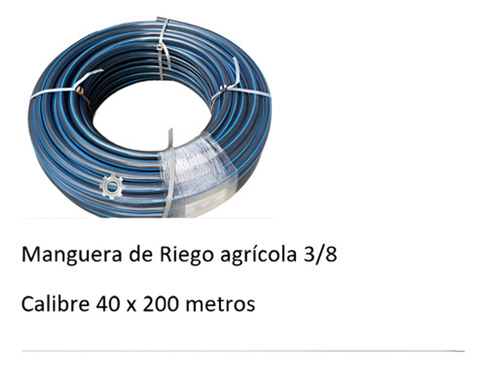 Manguera Agricola Riego  3/8   Calibre 40 X 200 Mtrs 2