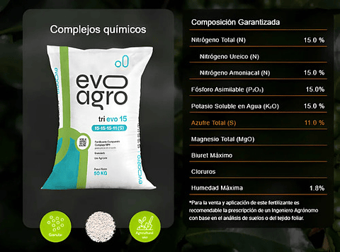 Fertilizante Triple 15 X 50 Kl Evoagro