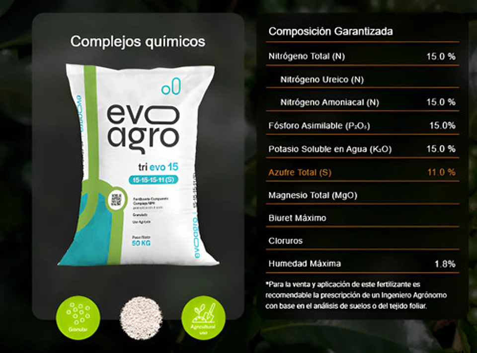 Fertilizante Triple 15 X 50 Kl Evoagro 2