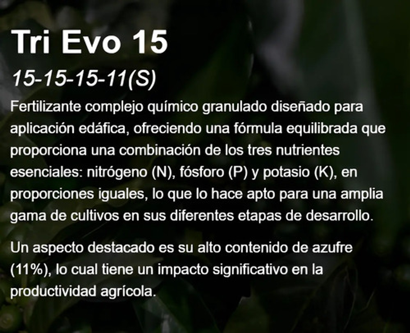 Fertilizante Triple 15 X 50 Kl Evoagro 3