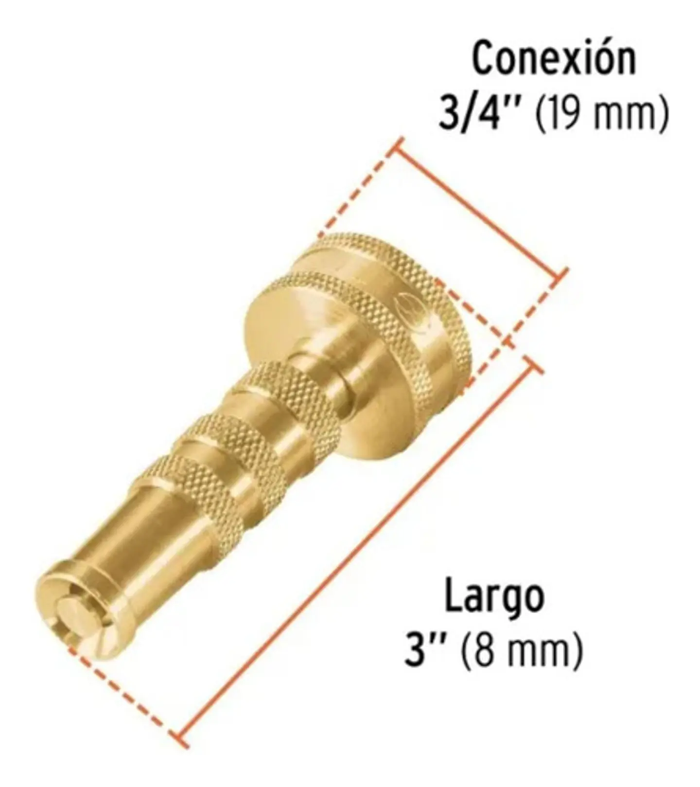 Chiflón Boquilla de Latón para Manguera 3