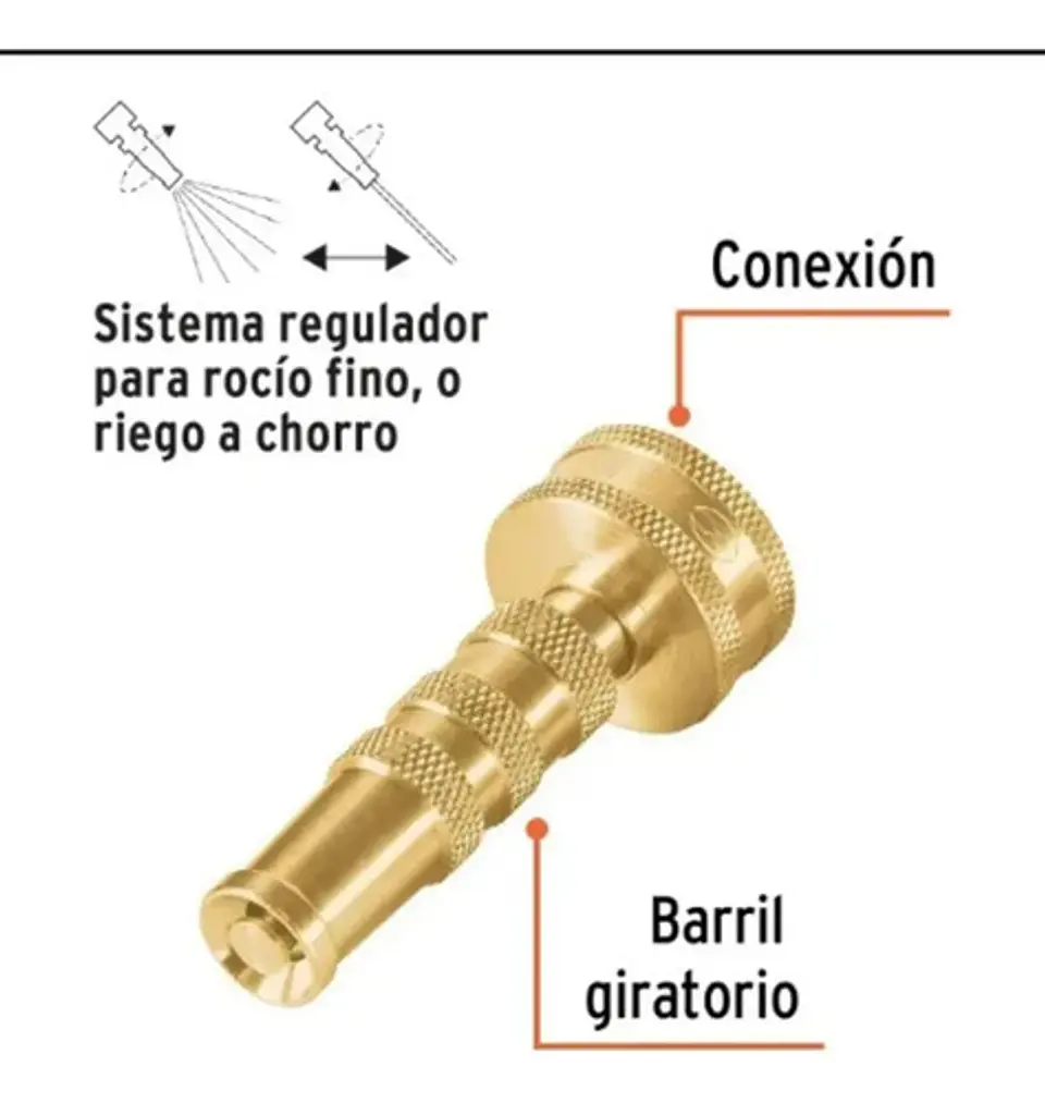 Chiflón Boquilla de Latón para Manguera 3