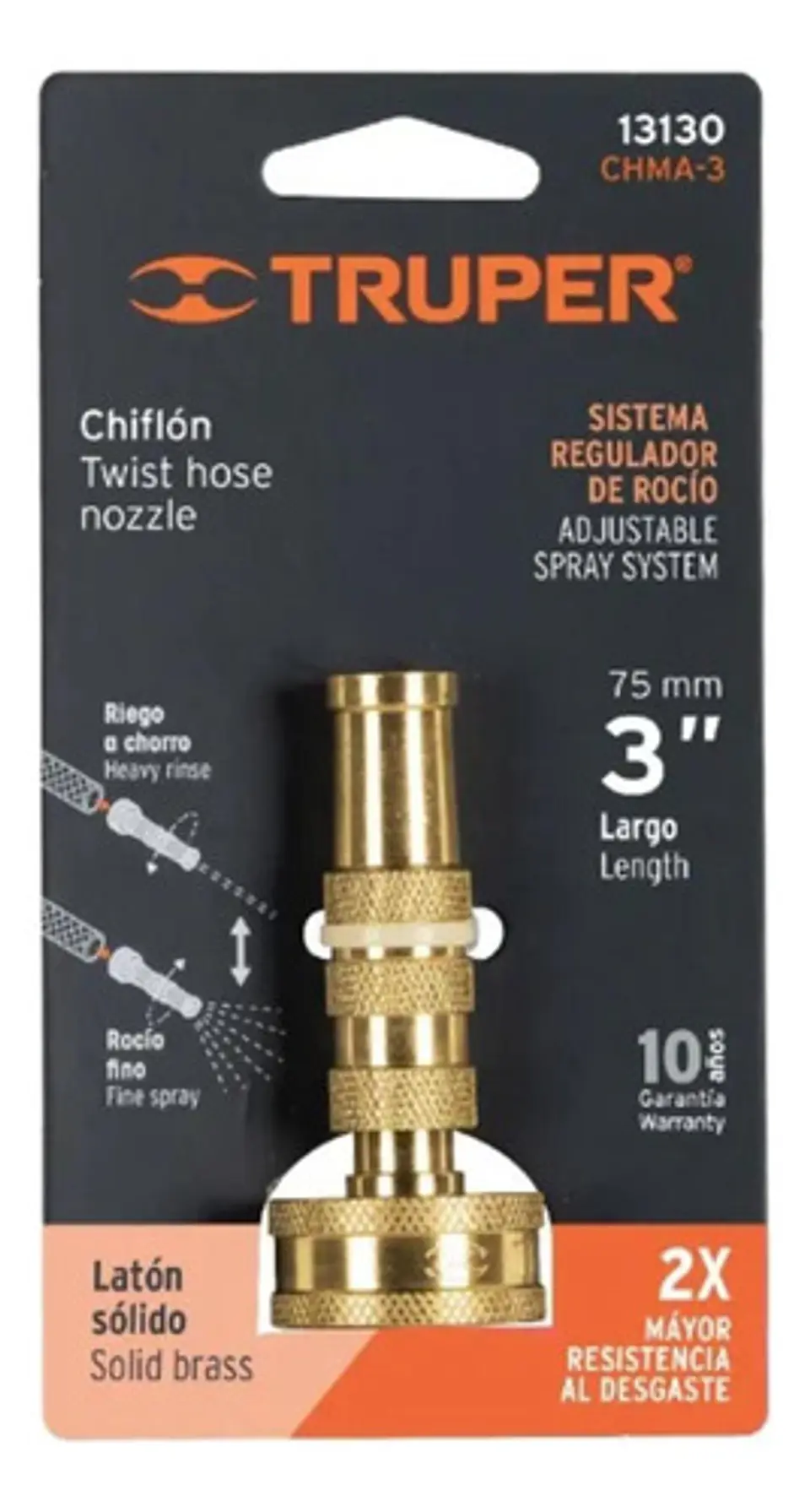 Chiflón Boquilla de Latón para Manguera 3