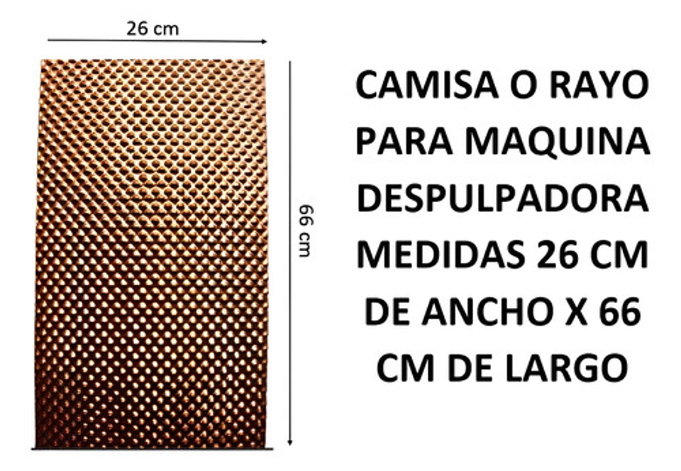 Camisa O Rayo Para Despulpadora De Cafe 2-1/2pul 66cm X 26cm 1