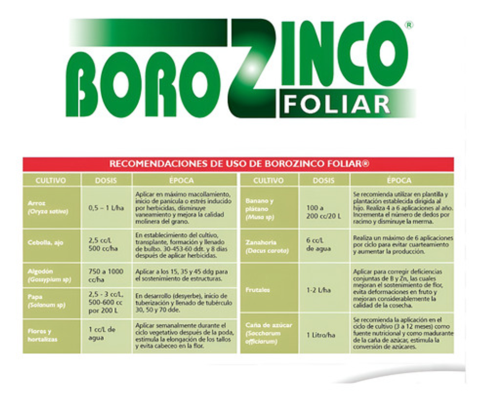 Borozinco X 2litro Nutricion Foliar Frutales Y Flores 3