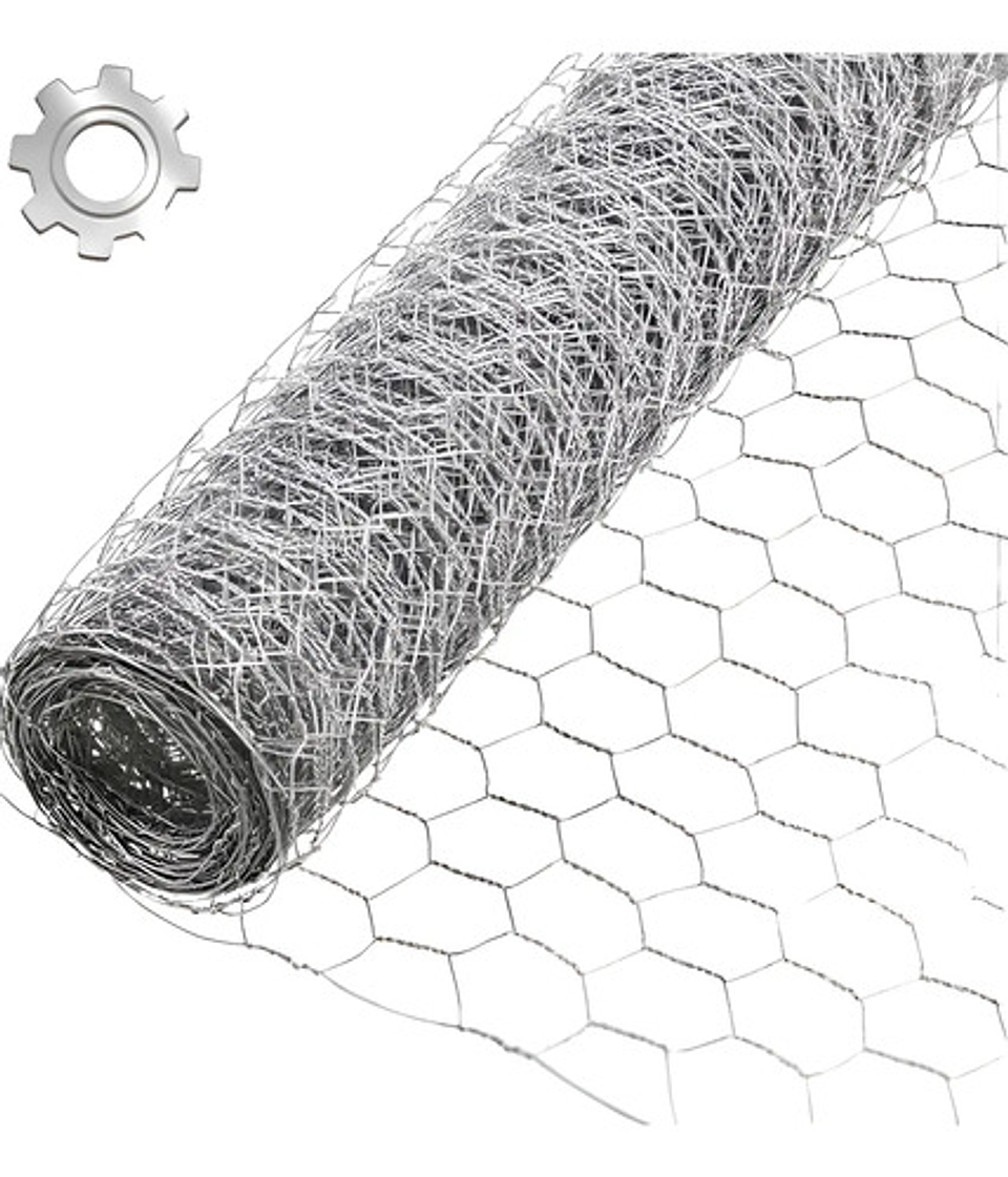 Malla Gallinero Galvanizada 0.9 X 1 1/4pu3.5cm X18 Mts Largo 1