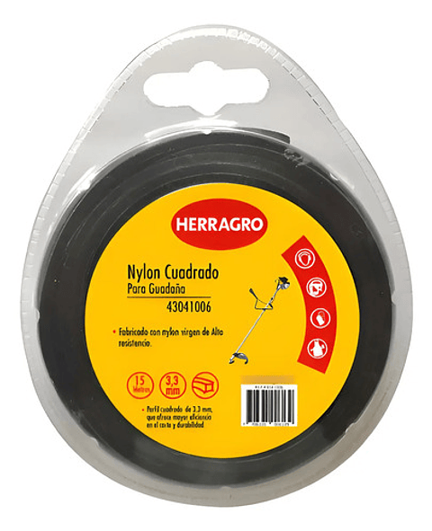 Nylon Redondo 3.3 Mm 15m Negro Herragro Guadaña