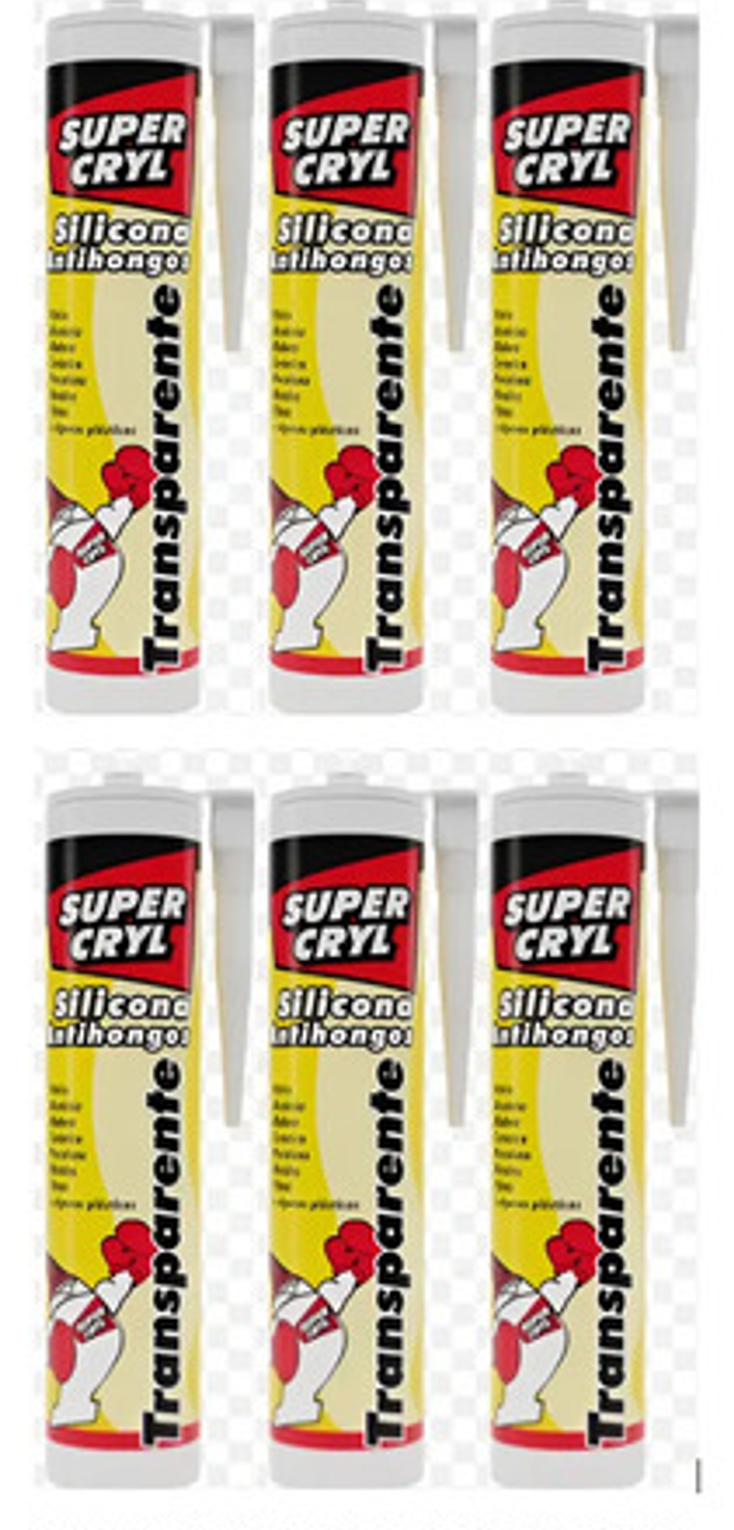 Silicona Transparente Antihongos X 200 Ml X 6 Unidades Super 1