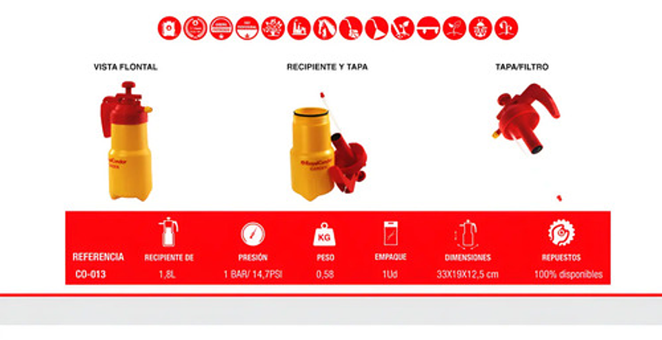 Fumigadora Manual Royalcondor® La Garden 1.8litros 7