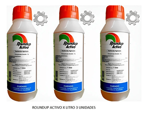 Roundup Herbicida Glifosato X Litro 3 Unidades