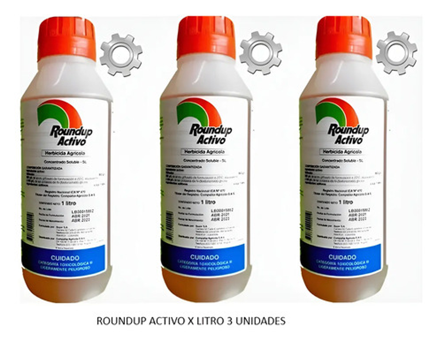 Roundup Herbicida Glifosato X Litro 3 Unidades 1