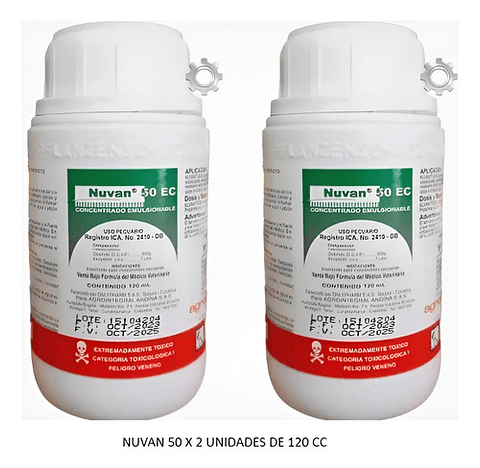 Nuvan 50 Control Insectos Y Acaros En Casas X 120cc 2 Unidad