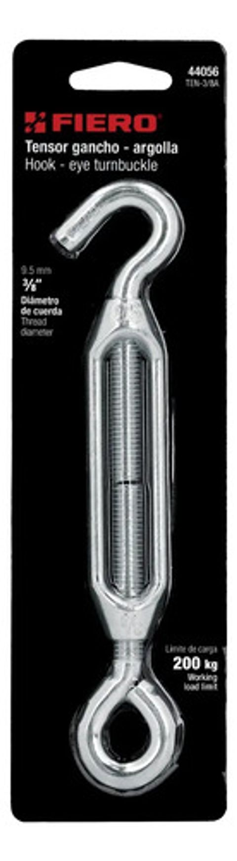 Tensor Zinc 3/8  Gancho-argolla, Fiero