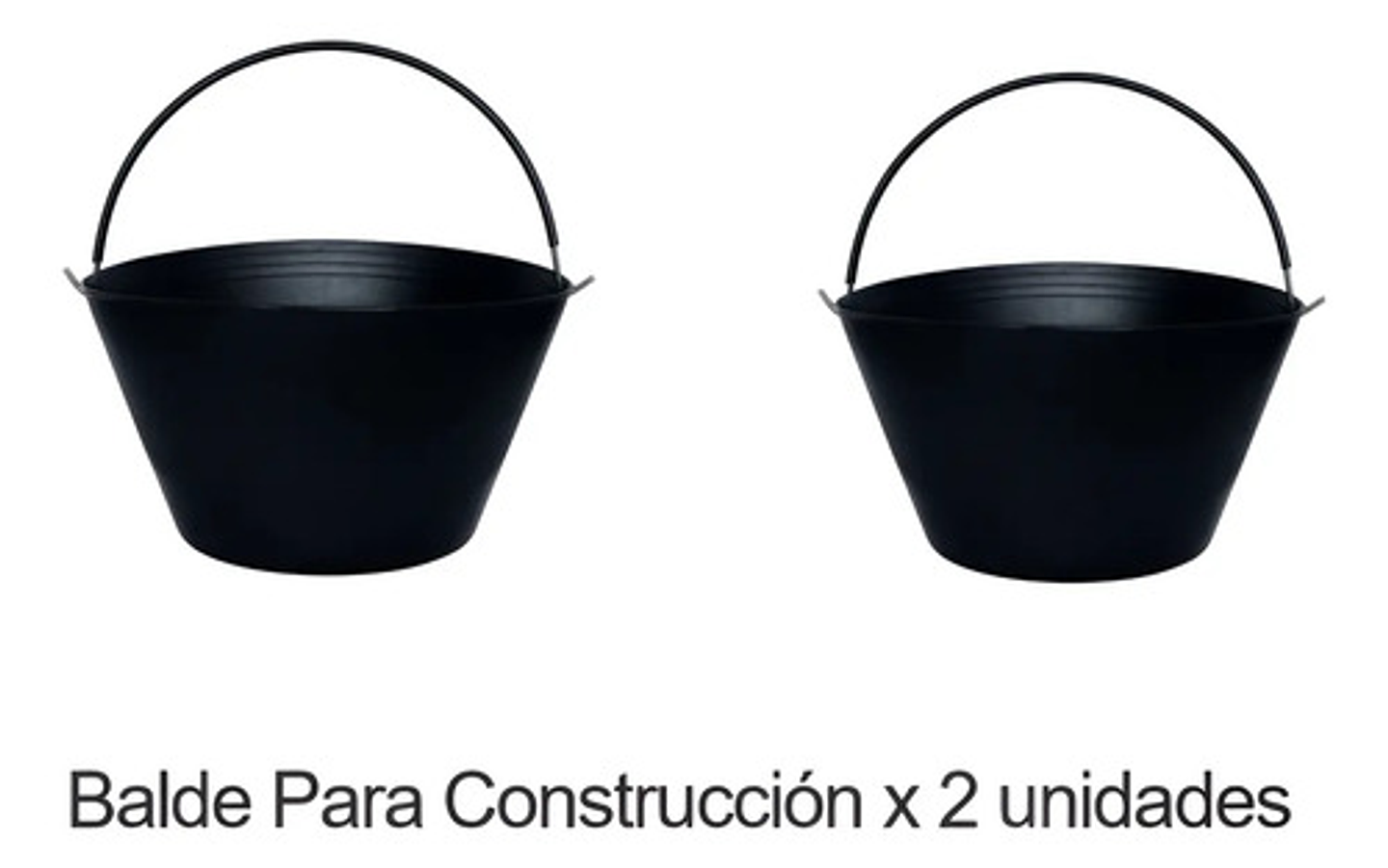 Balde Para Construcción Negro 8 Litros X 2 Unidades 2