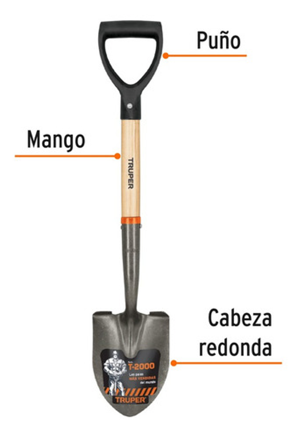 Pala Cajuelera Redonda, Puño 'd' Truper 17193 2