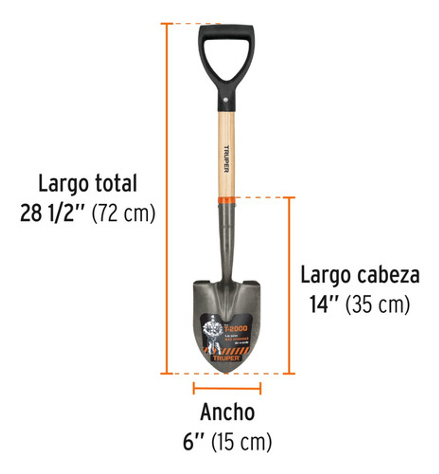 Pala Cajuelera Redonda, Puño 'd' Truper 17193 3