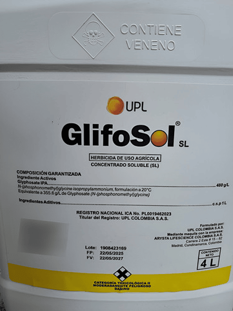 Control Malezas X Litro Glifosol  480 X 4litro