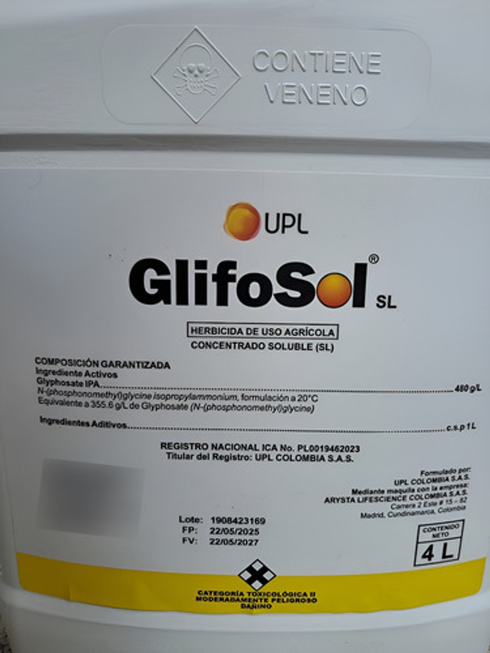 Control Malezas X Litro Glifosol  480 X 4litro 2