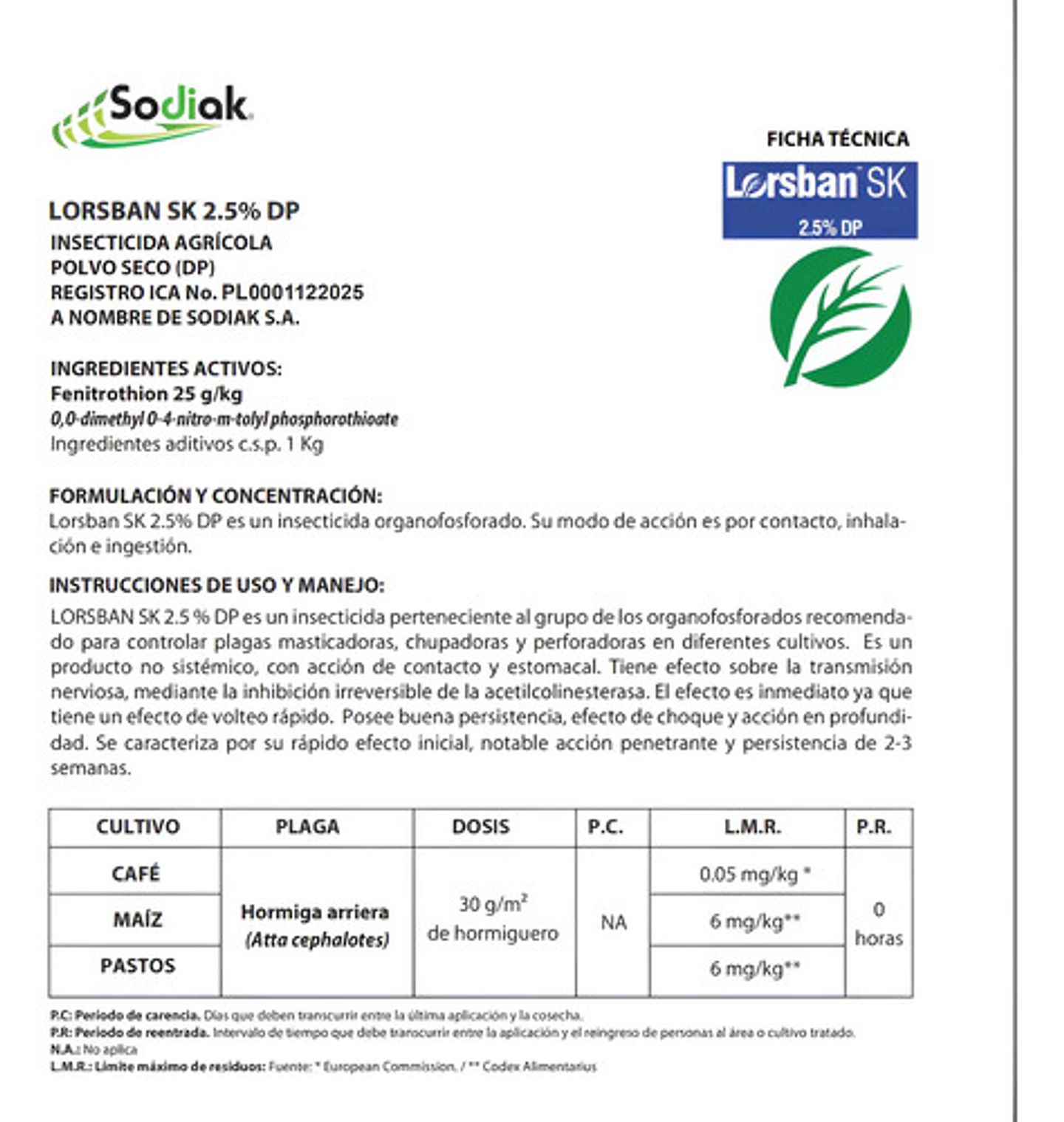 Lorsban Polvo X  10  Kilos  - Control De Hormigas 5