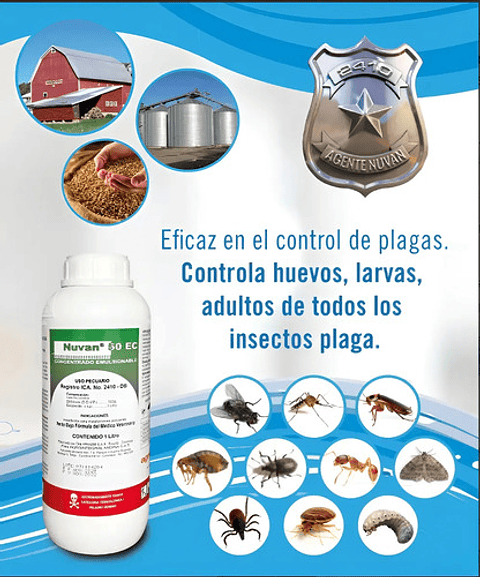 Nuvan 50 Control Insectos Y Acaros En Casas X Litro