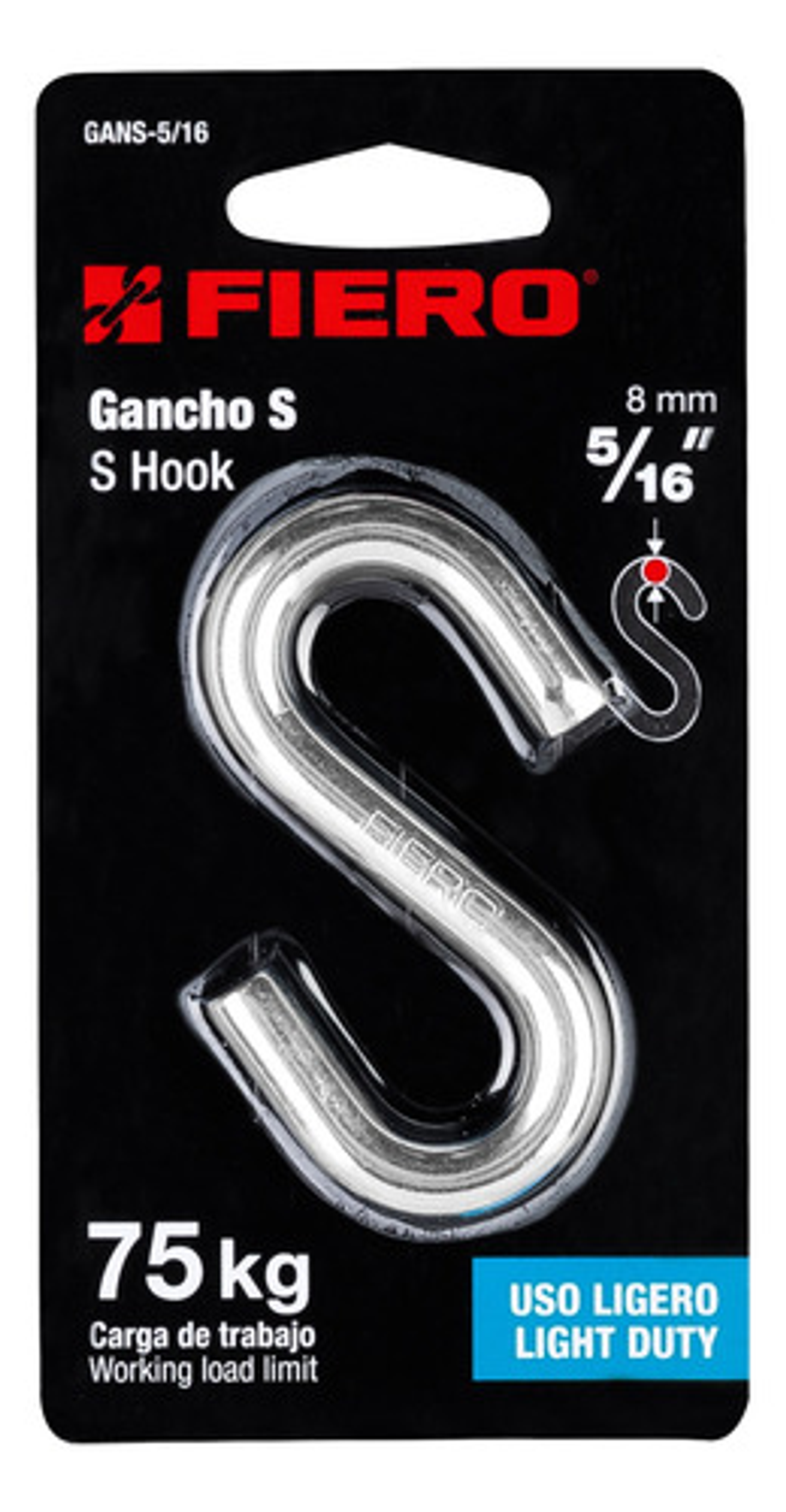 Gancho  S  De 5/16  De Acero Para Cable, Fiero 1