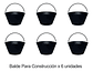 Balde Para Construcción Negro 8 Litros X 6 Unidades - Miniatura 1