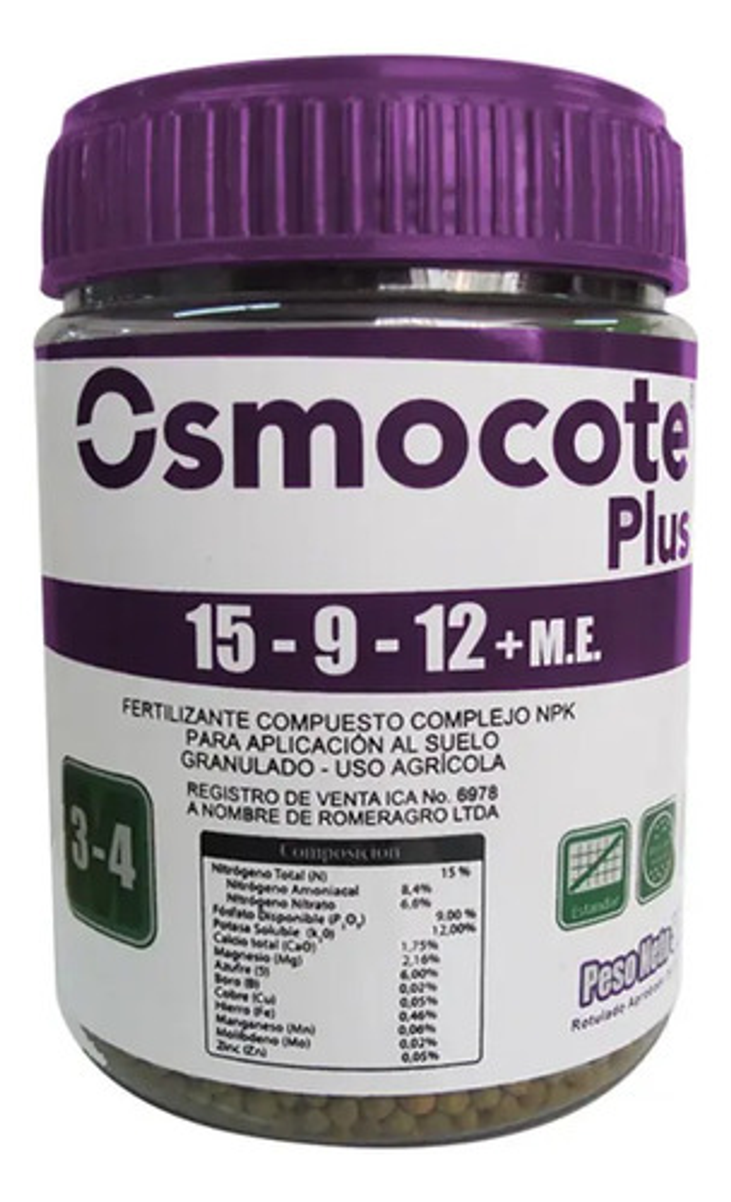 Osmocote Plus 15-9-12 Fertilizante Plantas 500 X 2 Unidades 2