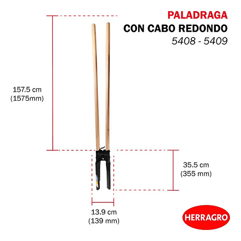 Paladraga Herragro Ref:5408-16 Cabo Madera Calibre 16