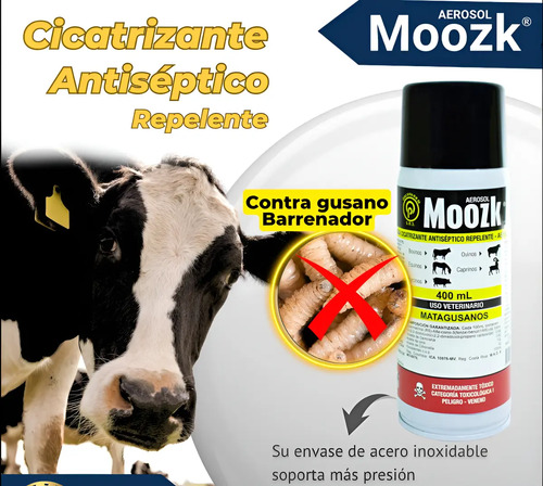 Moozk Aerosol Larvicida y Cicatrizante (400 ml)  (lepecid)  | Agrosamario   3
